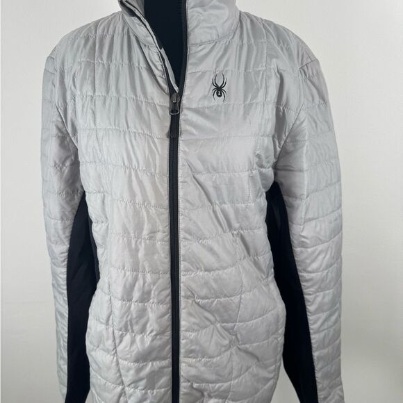 Spyder men’s small Silver Jacket with Quilted Design grey and black - Picture 1 of 16